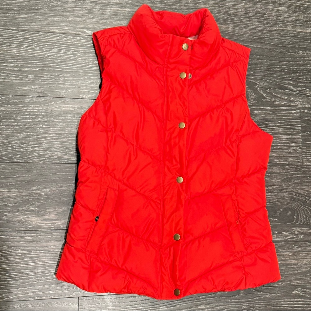 GAP Red Puffer Jacket with Metal Accents (S)